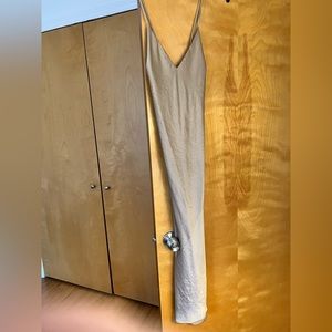 Champagne silk maxi dress